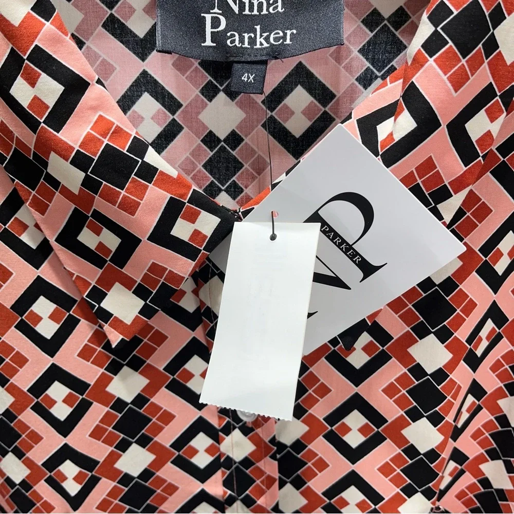 🔥Nina Parker🔥 NWT Trendy Plus Size Button-Front Cropped Top Size 4X - Picture 10 of 13